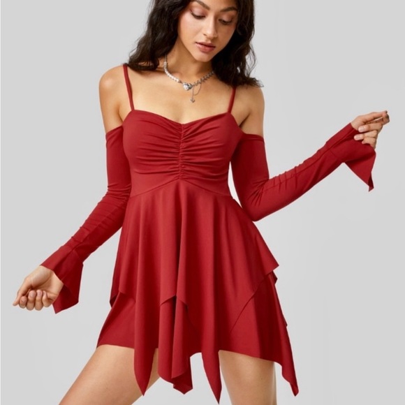 HALARA Dresses & Skirts - HALARA Red Off-Shoulder Mini Dress